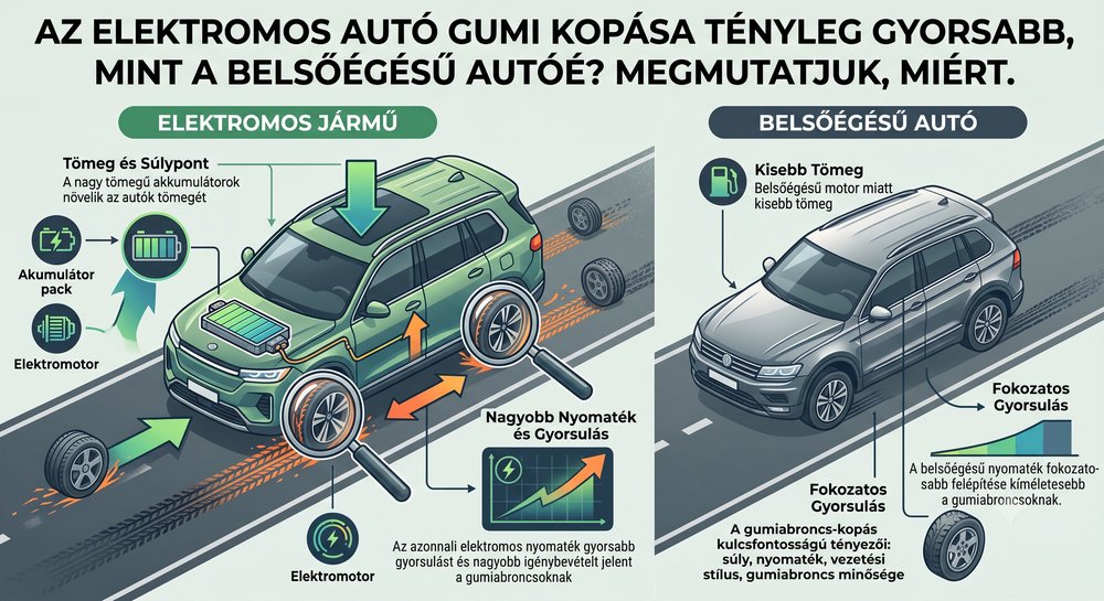 Villanyautó gumi: tényleg gyorsabban kopik az elektromos autó gumija?